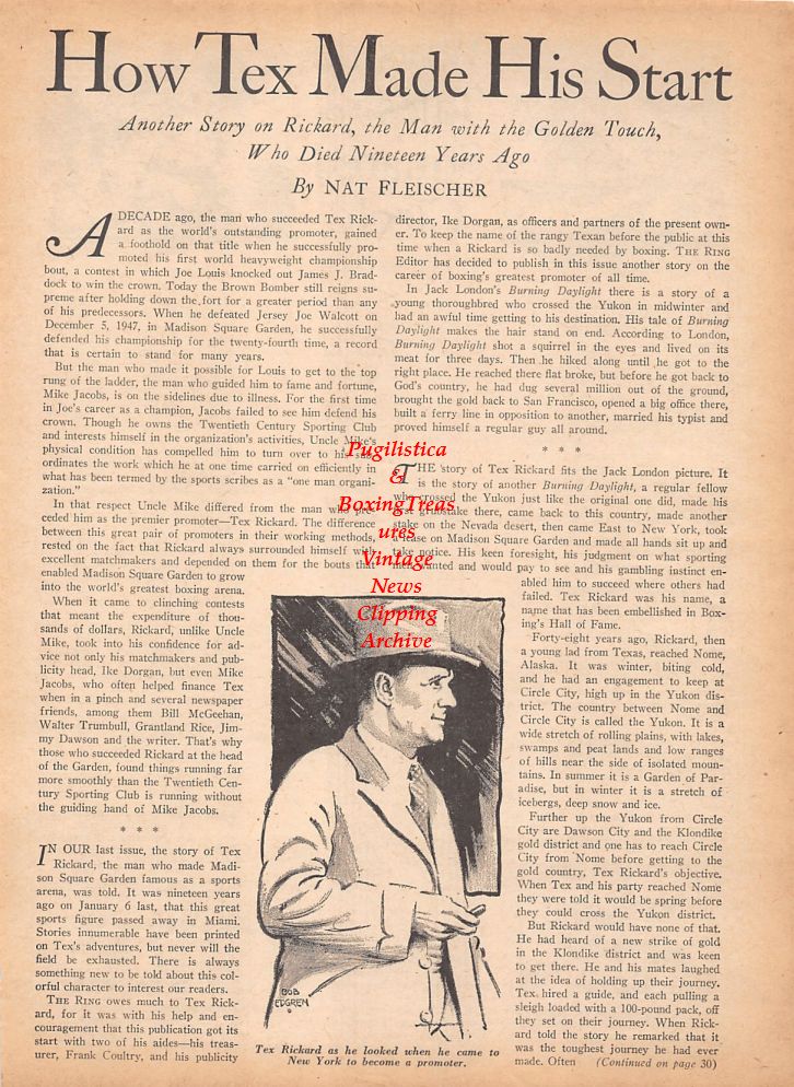 Boxing News Clipping #800 - Tex Rickard