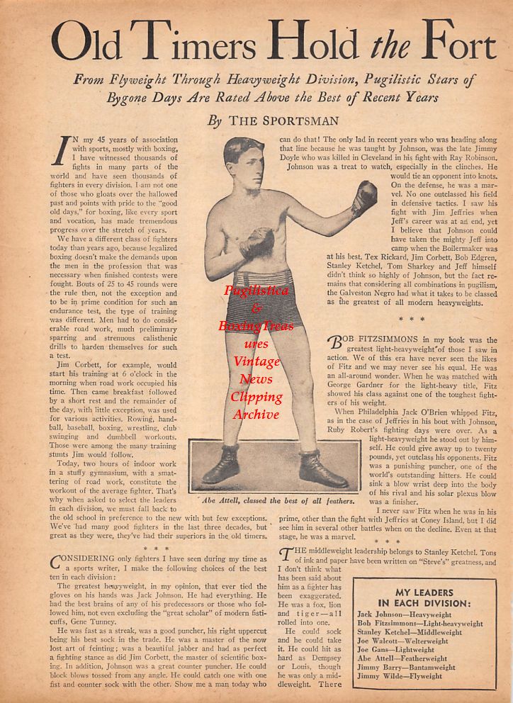 Boxing News Clipping #803 - Abe Attell