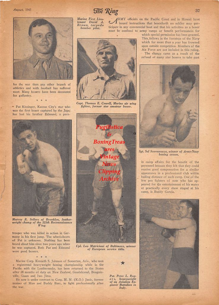 Boxing News Clipping #807 - David Brown, Thomas Cowell, Sal Scornavacca, Leo Matriciani, Murray Sellers, Peter Rogers, Charlie Macli, Emil Horton vs. David Marsh, Peter Sisko