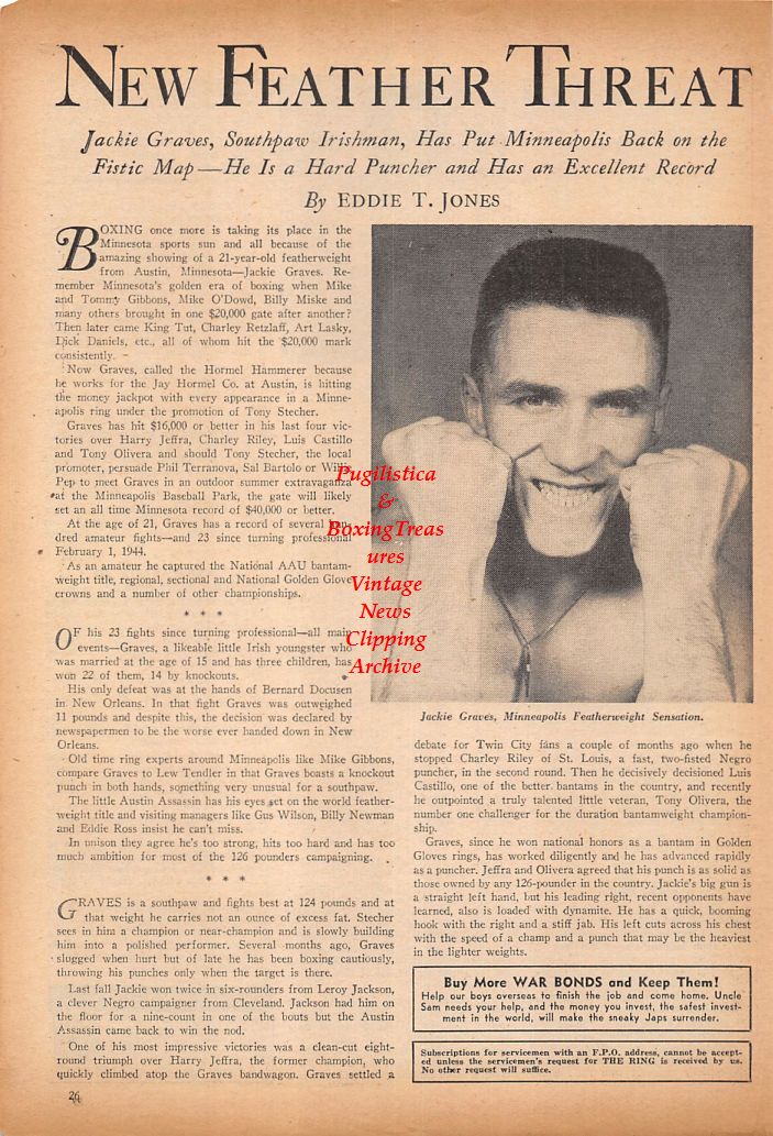 Boxing News Clipping #816 - Jackie Graves, Spider Armstrong