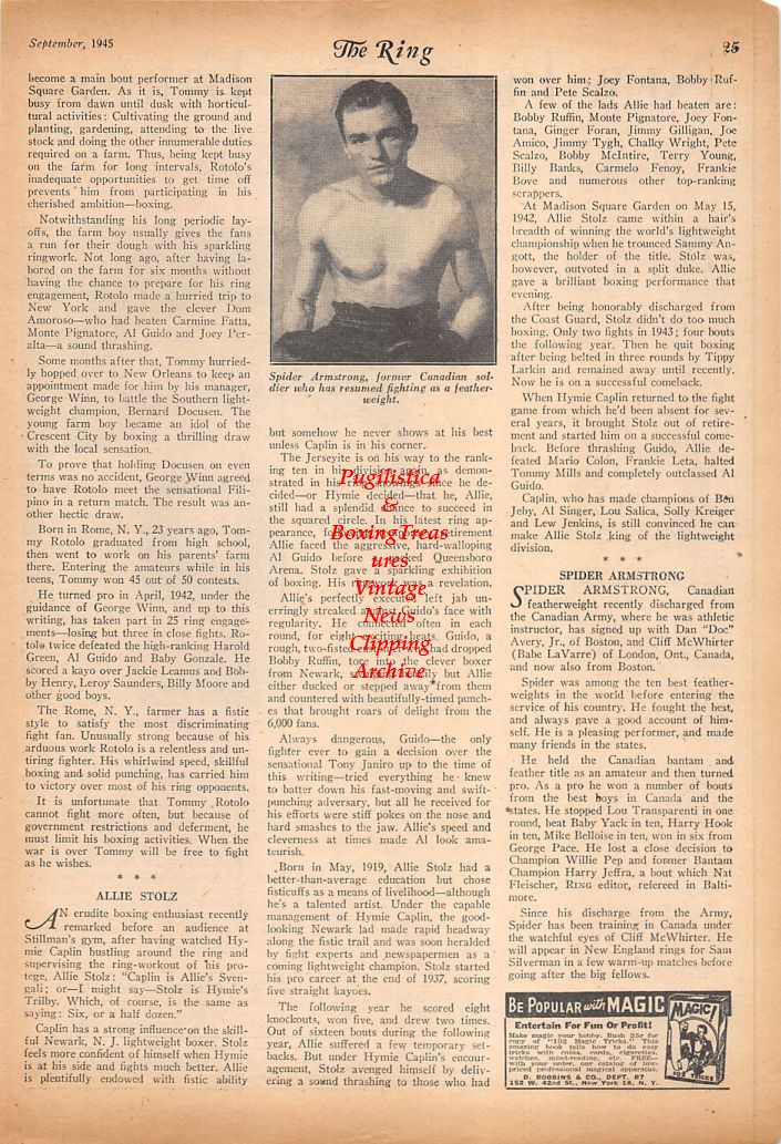 Boxing News Clipping #816 - Jackie Graves, Spider Armstrong