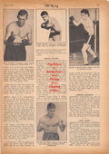 Boxing News Clipping #826 - WWII Military Boxers, Paul Ferguson, Charles Hodges, Bennie L. Droll, Dick Cook, Tony Maglione, Joseph Stefan, Lennie Garcia