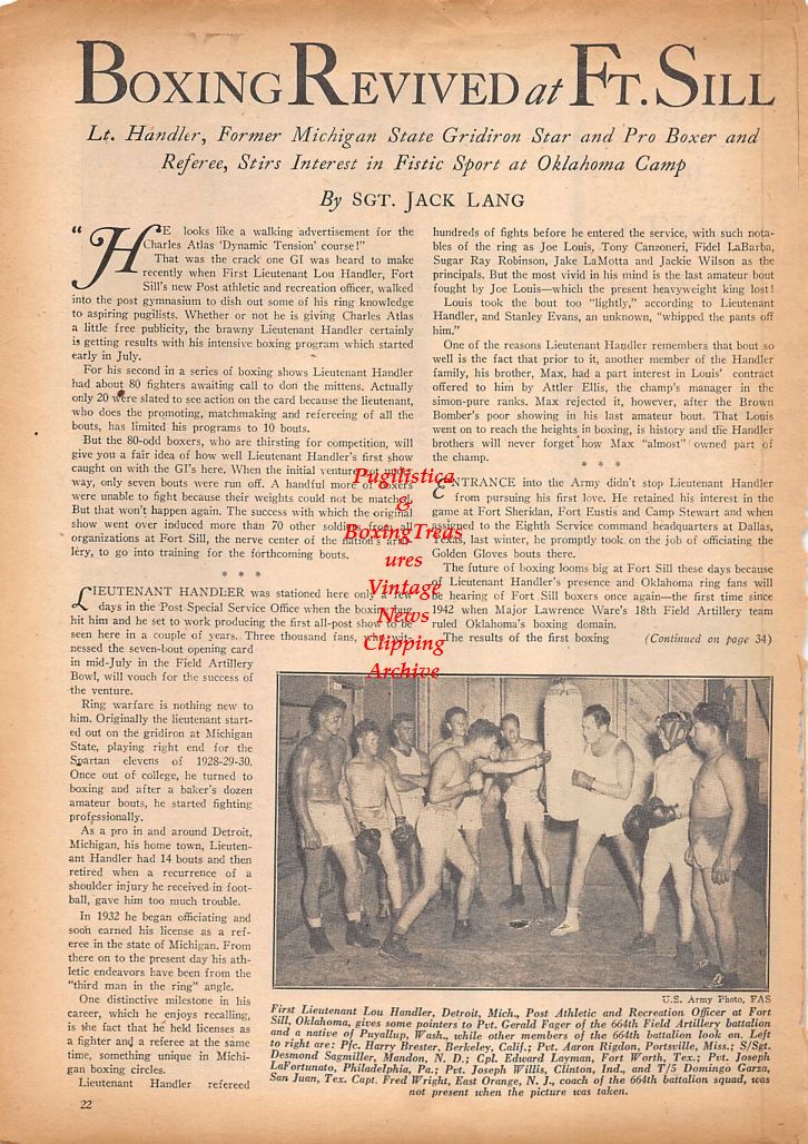 Boxing News Clipping #827 - WWII Boxing at Fort Still, Chinese Boxers in War Bond Show and more