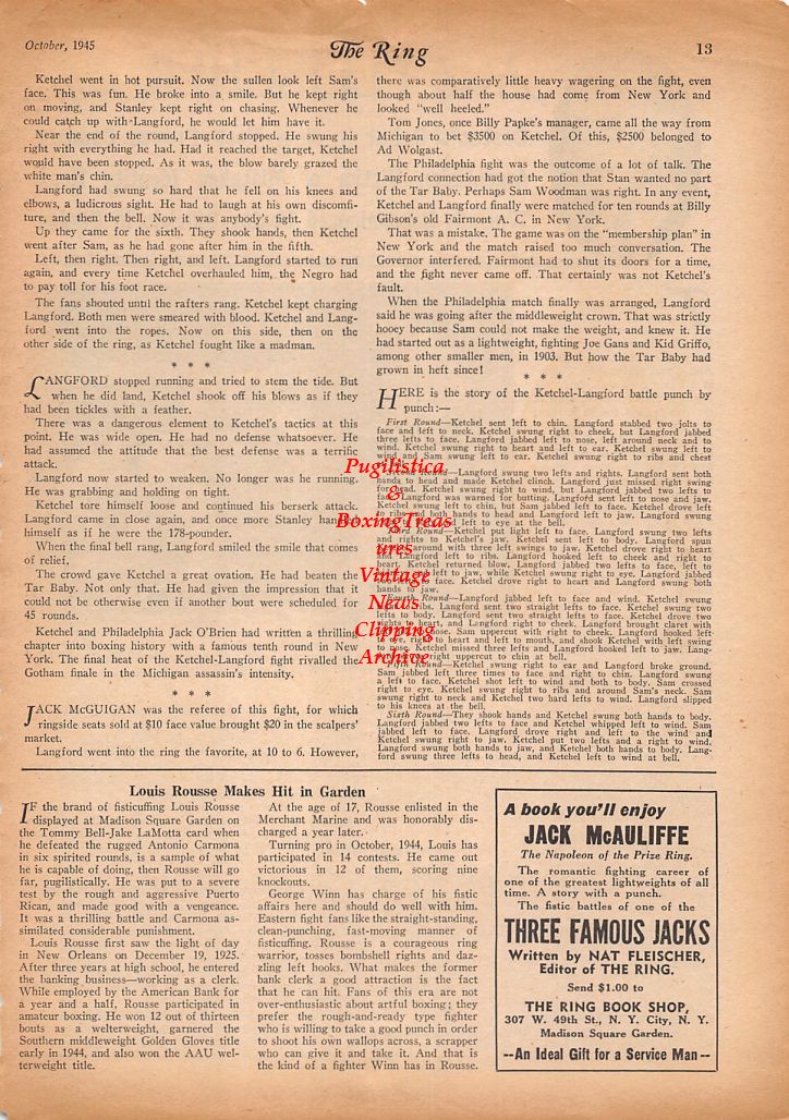 Boxing News Clipping #830 - John Thomas vs. Abel Cestac
