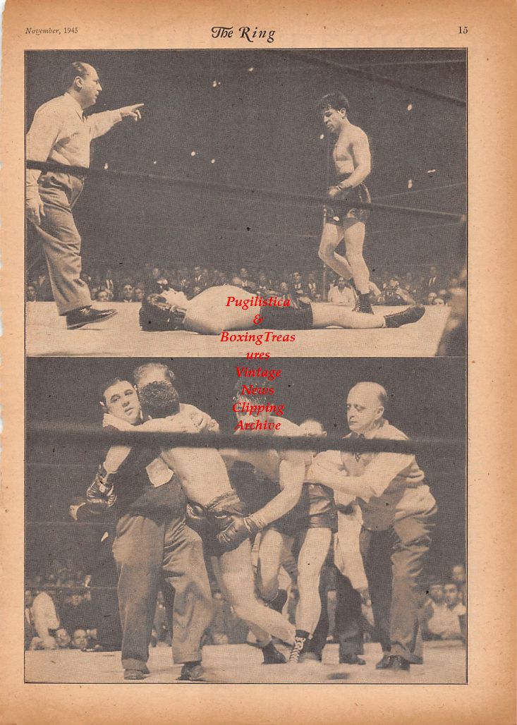 Boxing News Clipping #840 - Rocky Graziano vs. Freddie "Red" Cochrane