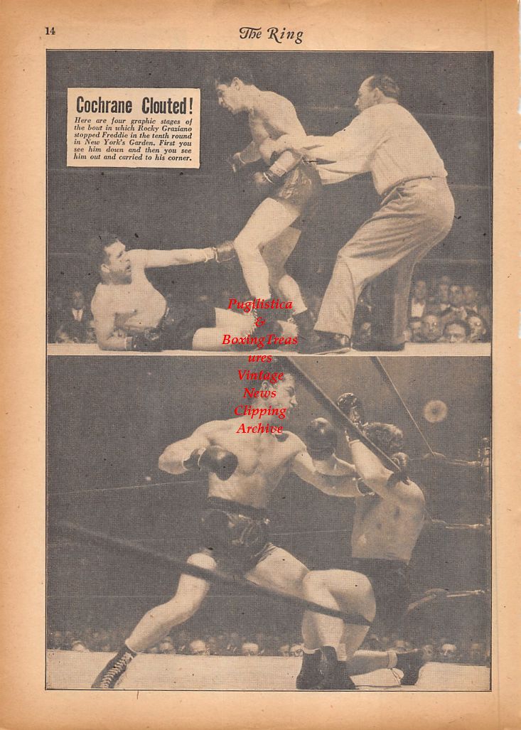 Boxing News Clipping #841 - Danny Martin, Sugar Costner, Fitzie Fitzpatrick, Aaron Tiger Wade, Berry Wright, Rocky Graziano vs. Freddie Cochrane