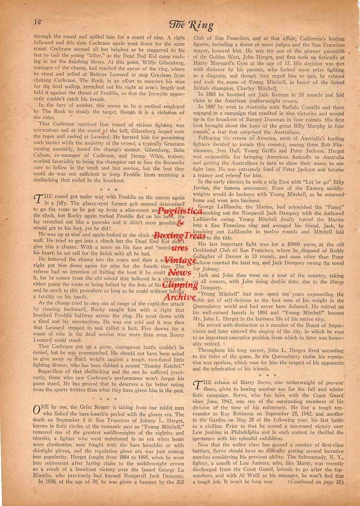 Boxing News Clipping #842 - Johnny Greco vs. Tony Janiro