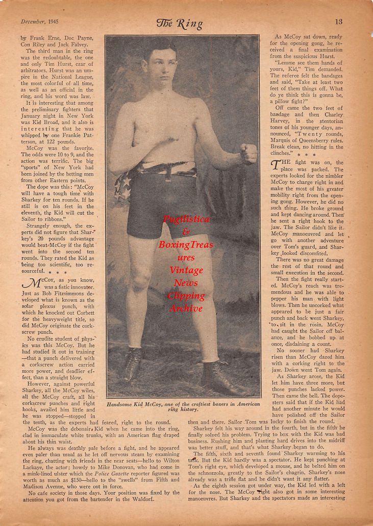 Boxing News Clipping #853 - Kid McCoy