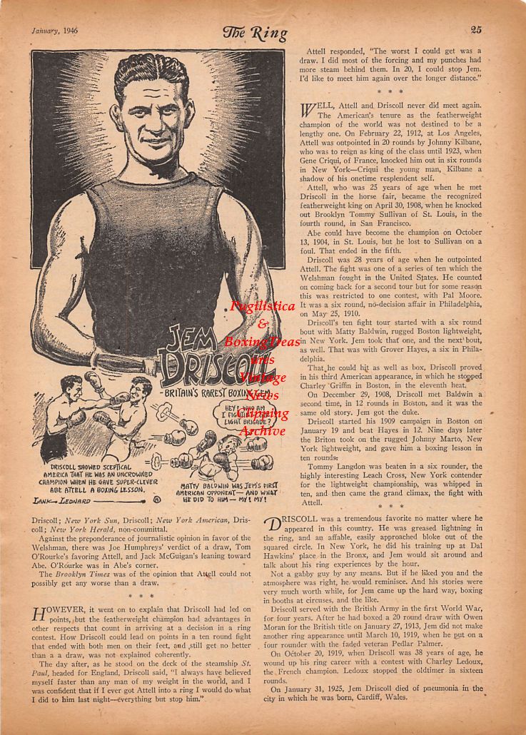 Boxing News Clipping #861 - Jem Driscoll cartoon