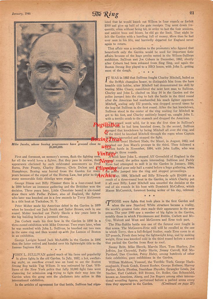 Boxing News Clipping #863 - Harry Preston, Mike Martyk, Allie Minutoli, Mike Jacobs