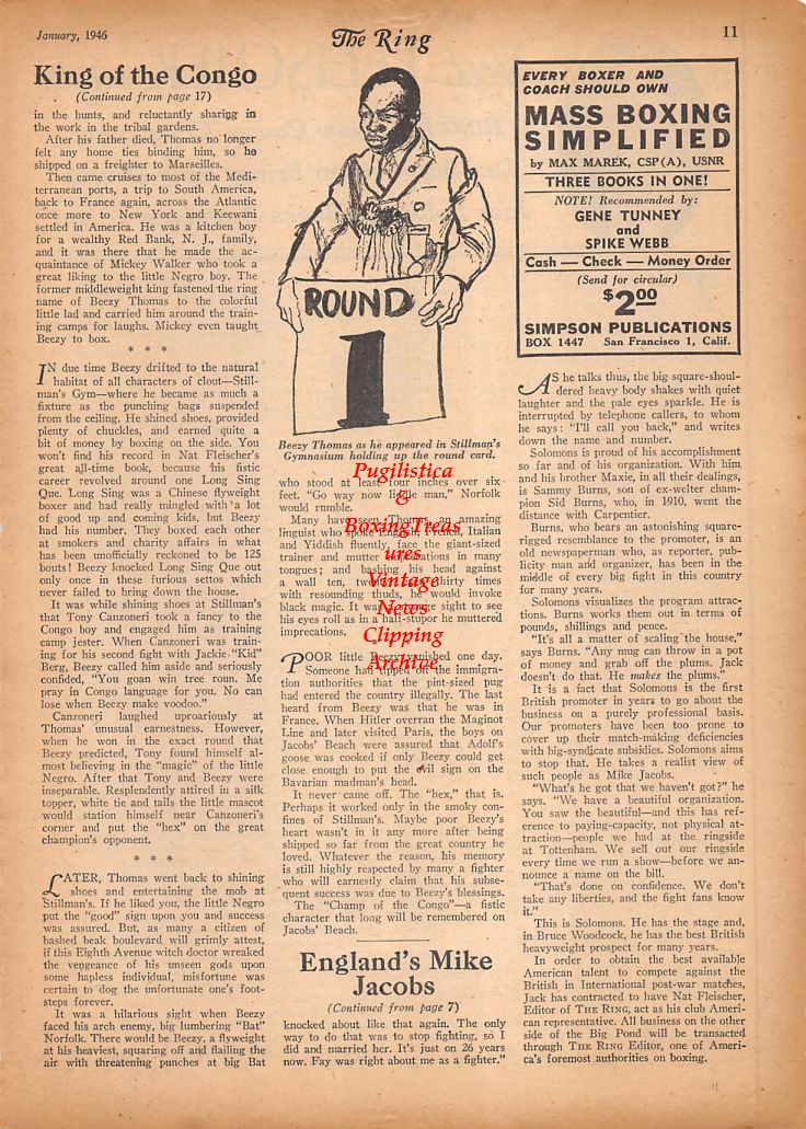 Boxing News Clipping #868 - Beezy Thomas