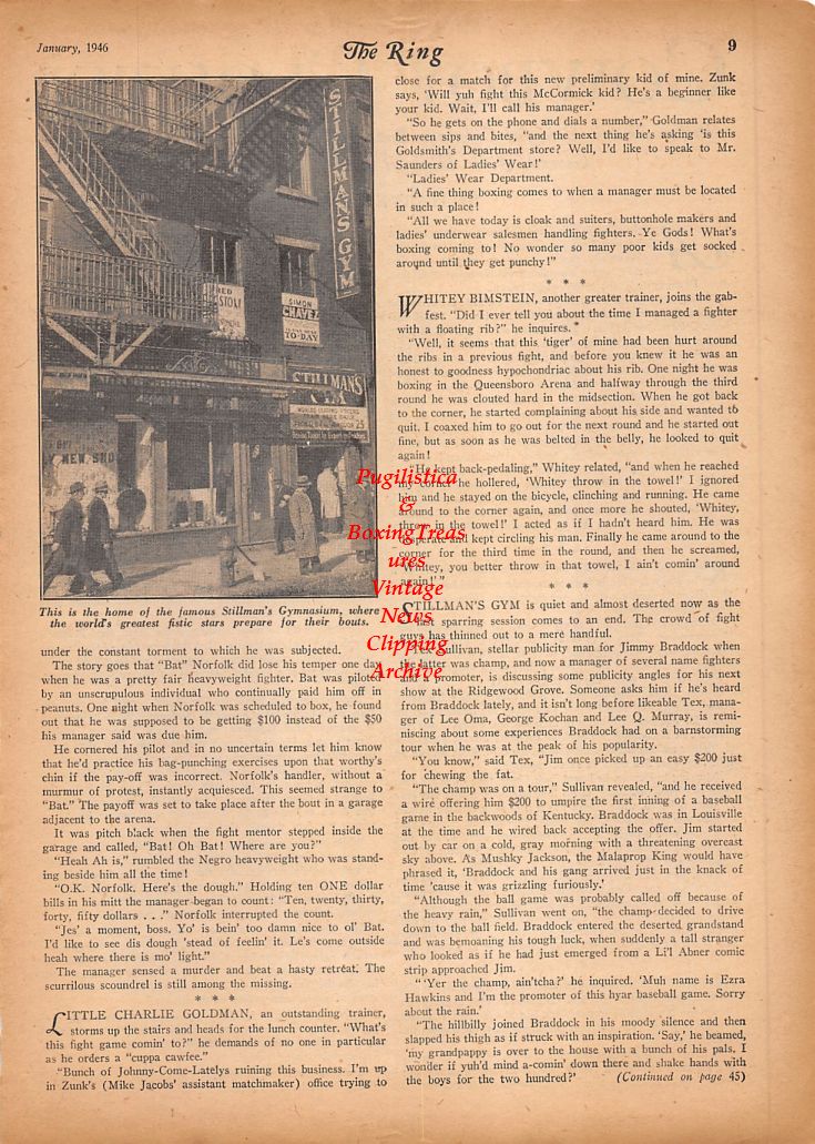 Boxing News Clipping #869 - Stillman's Gymnasium, Ruben Shank