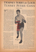 Boxing News Clipping #872 - Joe Louis vs. Billy Conn featuring Gene Tunney and Eddie Eagan
