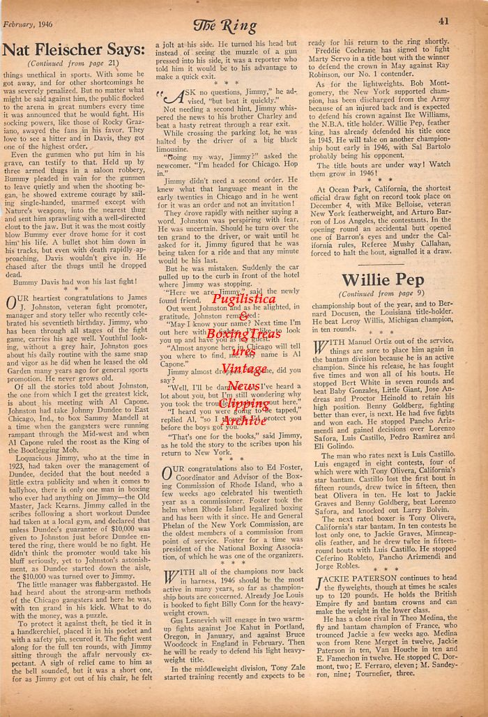 Boxing News Clipping #874 - George "Wildcat" Henry, Timothy "Buddy" Hayes