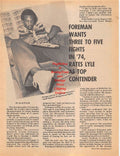 Boxing News Clipping #88 - George Foreman, Joe Frazier