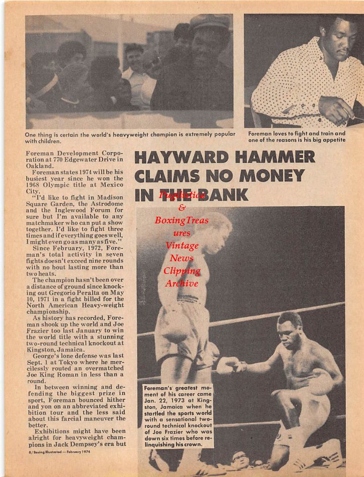 Boxing News Clipping #88 - George Foreman, Joe Frazier