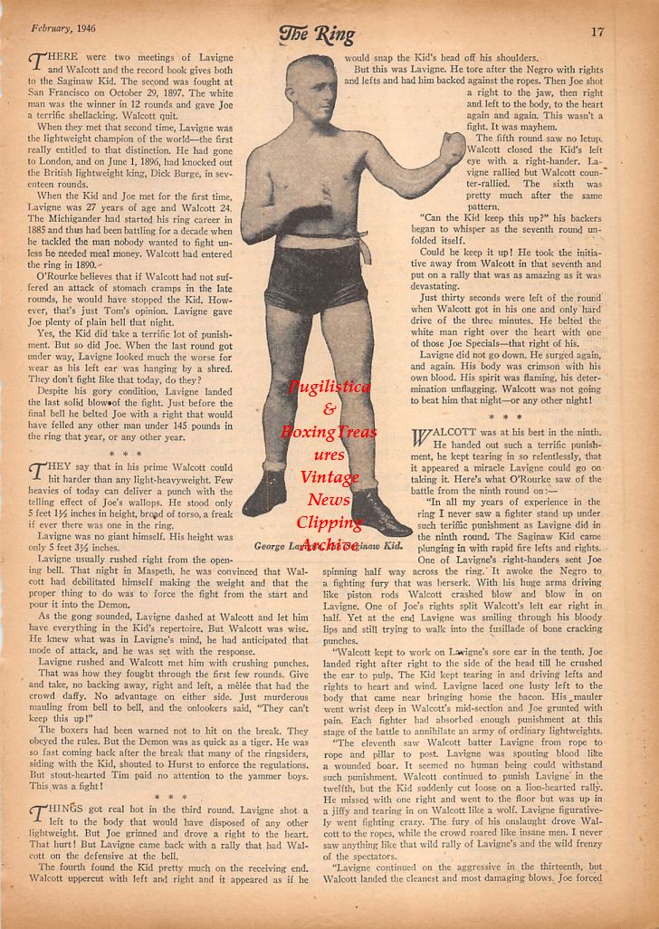 Boxing News Clipping #880 - George "Kid" Lavigne