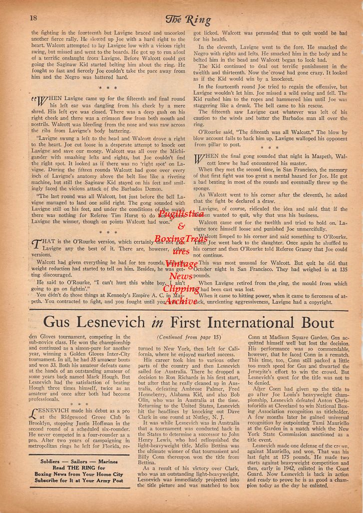 Boxing News Clipping #880 - George "Kid" Lavigne
