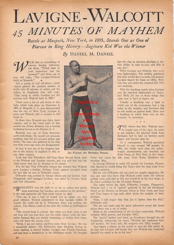 Boxing News Clipping #881 - Barbados Joe Walcott, Gus Lesnevich