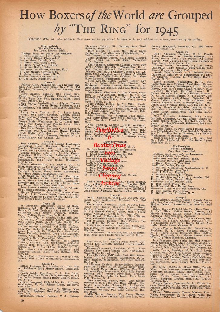 Boxing News Clipping #882 - Manuel Ortiz, Johnny Greco vs. Tony Janiro