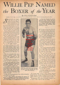 Boxing News Clipping #885 - Willie Pep, Rocky Graziano vs. Freddie Cochrane