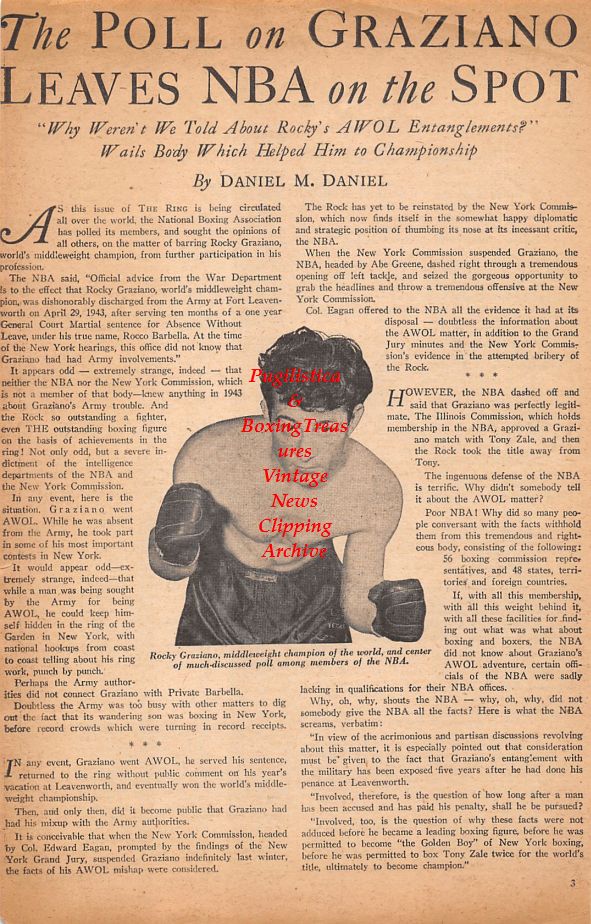 Boxing News Clipping #889 - Rocky Graziano