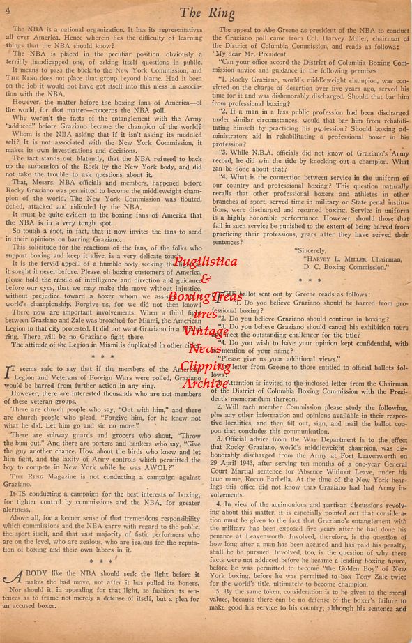 Boxing News Clipping #889 - Rocky Graziano