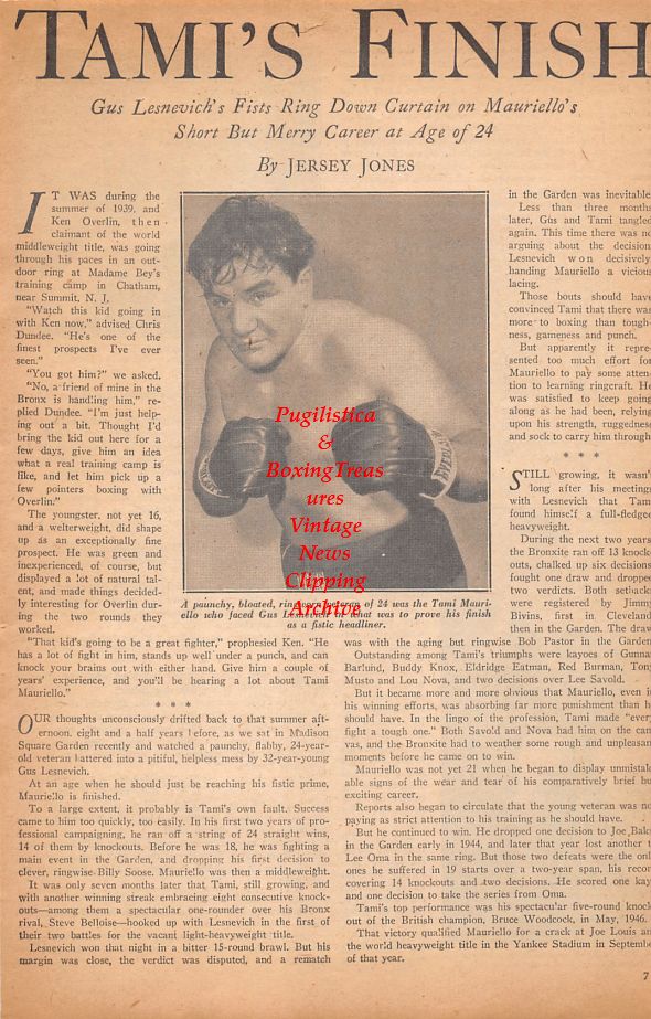 Boxing News Clipping #890 - Tami Mauriello