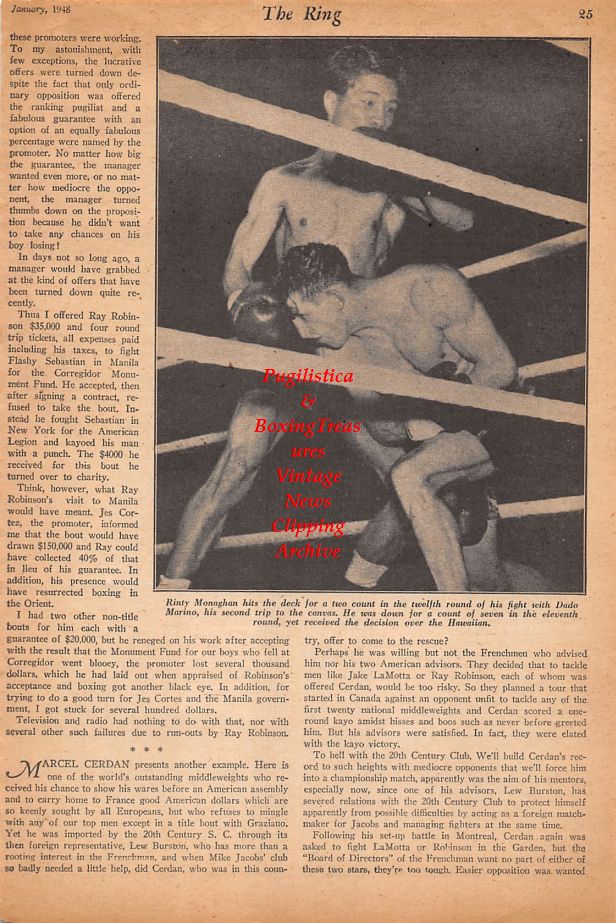Boxing News Clipping #897 - Rinty Monaghan vs. Dado Marino