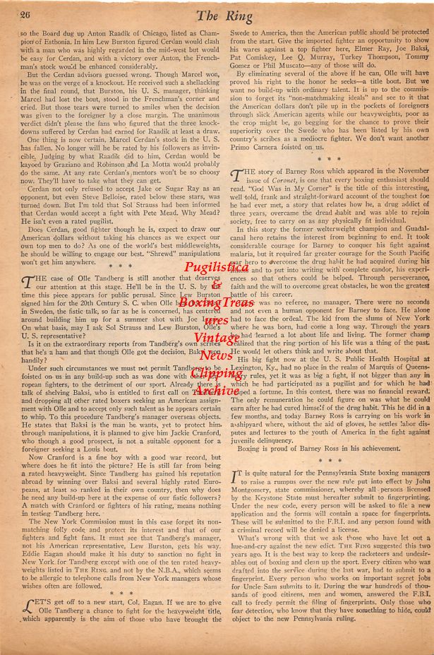 Boxing News Clipping #897 - Rinty Monaghan vs. Dado Marino