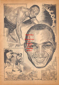 Boxing News Clipping #912 - Jersey Joe Walcott cartoon, Leach Cross, Freddie Welsh, Packey McFarland