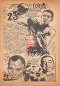 Boxing News Clipping #914 - Joe Louis cartoon, Jersey Joe Walcott