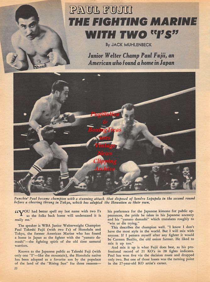 Boxing News Clipping #924 - Paul Fugii vs. Sandro Lopopolo, Emile Griffith vs. Nino Benvenuti