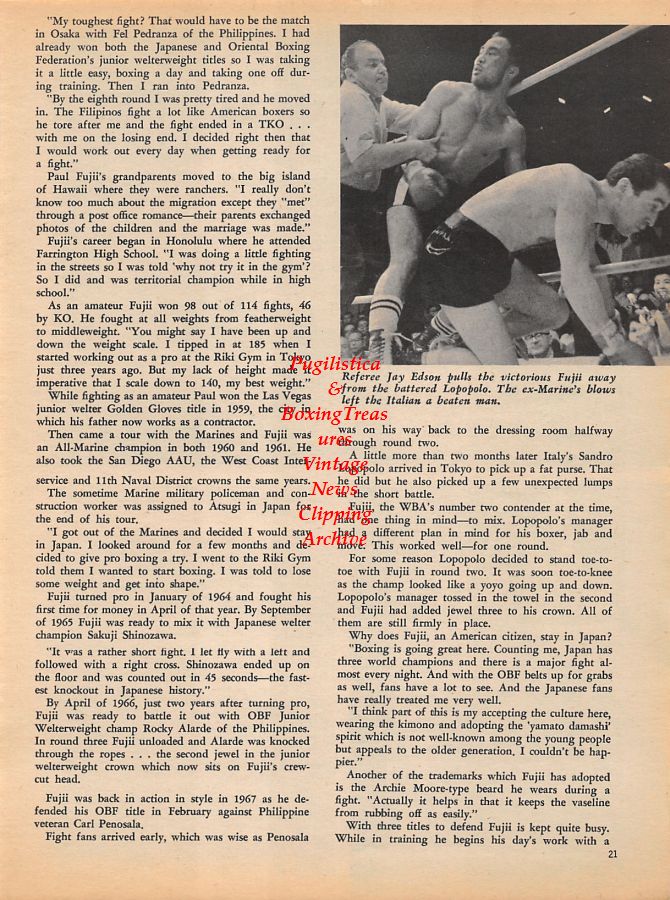 Boxing News Clipping #925 - Paul Fujii, Sandro Lopopolo