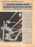 Boxing News Clipping #927 - Chartchai Chionoi vs. Walter McGowan, Gene Fullmer and Tony Zale advertising campaign