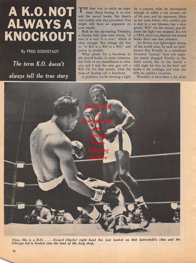 Boxing News Clipping #929 - Ezzard Charles vs. Bob Satterfield, Dave Zyglewicz, Perry Payne, Bob Simmons