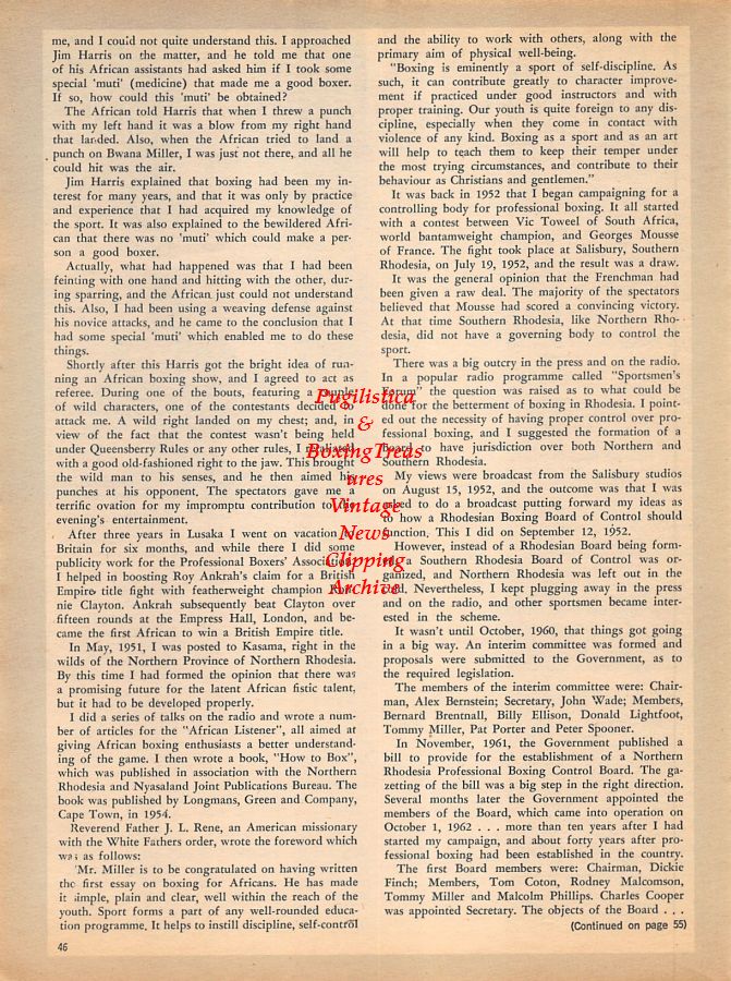 Boxing News Clipping #936 - Young Seabela vs. Benny Nieuwenbuizen, Kid Miller, Fred Coates, Tommy Miller, Charles Cooper