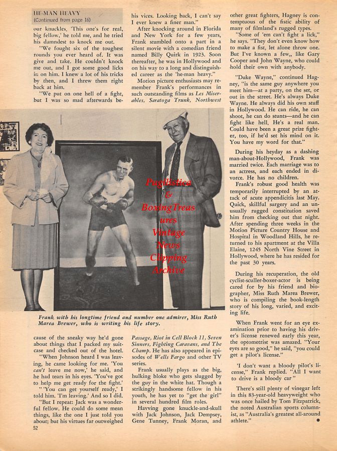 Boxing News Clipping #939 - Frank Hagney