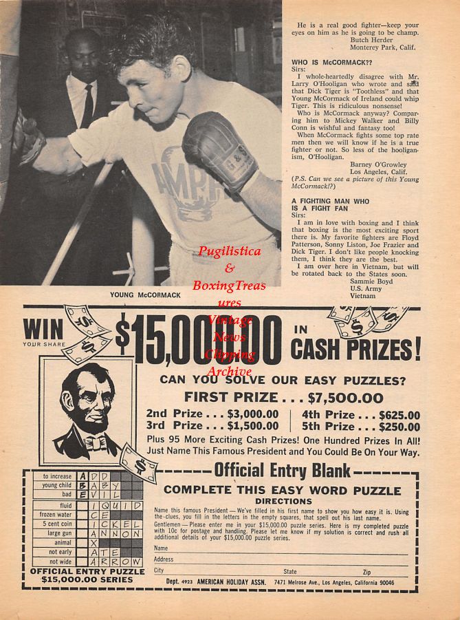 Boxing News Clipping #942 - Young McCormack
