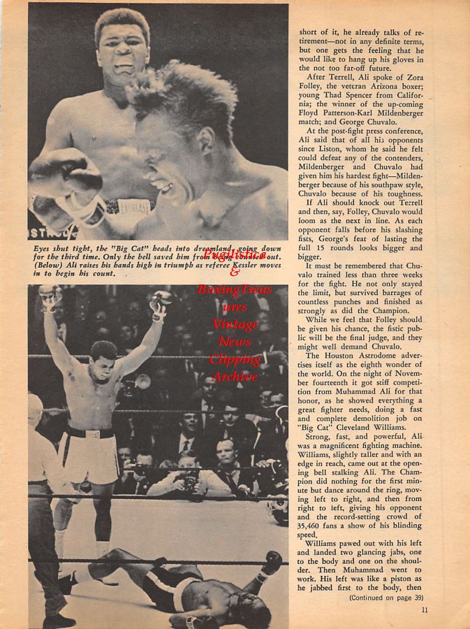 Boxing News Clipping #948 - Ki Soo Kim, Muhammad Ali vs. Cleveland Williams