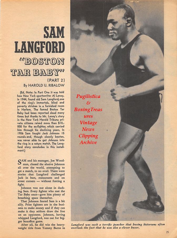 Boxing News Clipping #954 - Sam Langford, Jack Dempsey
