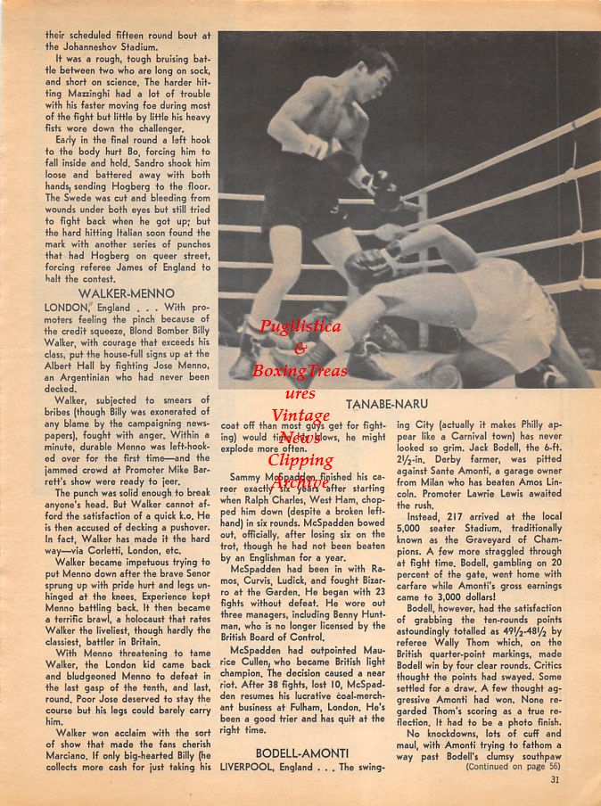 Boxing News Clipping #957 - Kiyoshi Tanabe vs. Yuzo Narumi