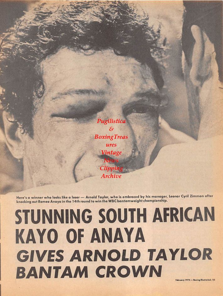Boxing News Clipping #96 - Arnold Taylor vs. Romeo Anaya