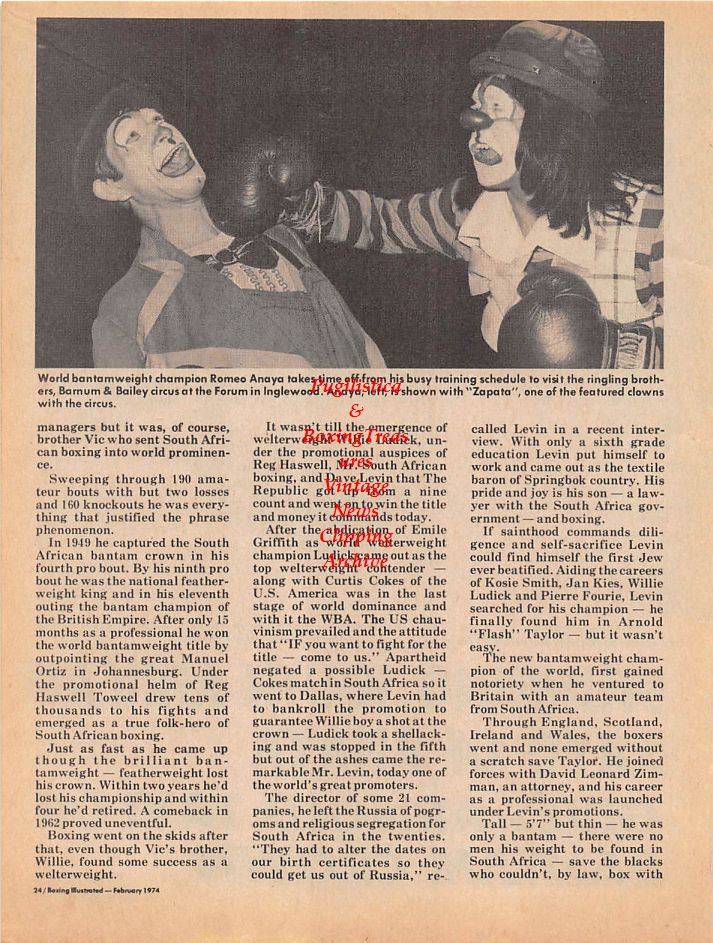 Boxing News Clipping #96 - Arnold Taylor vs. Romeo Anaya