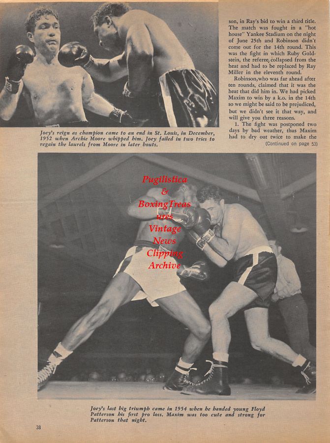 Boxing News Clipping #960 - Freddie Mills vs. Bob Murphy, Floyd Patterson and Archie Moore