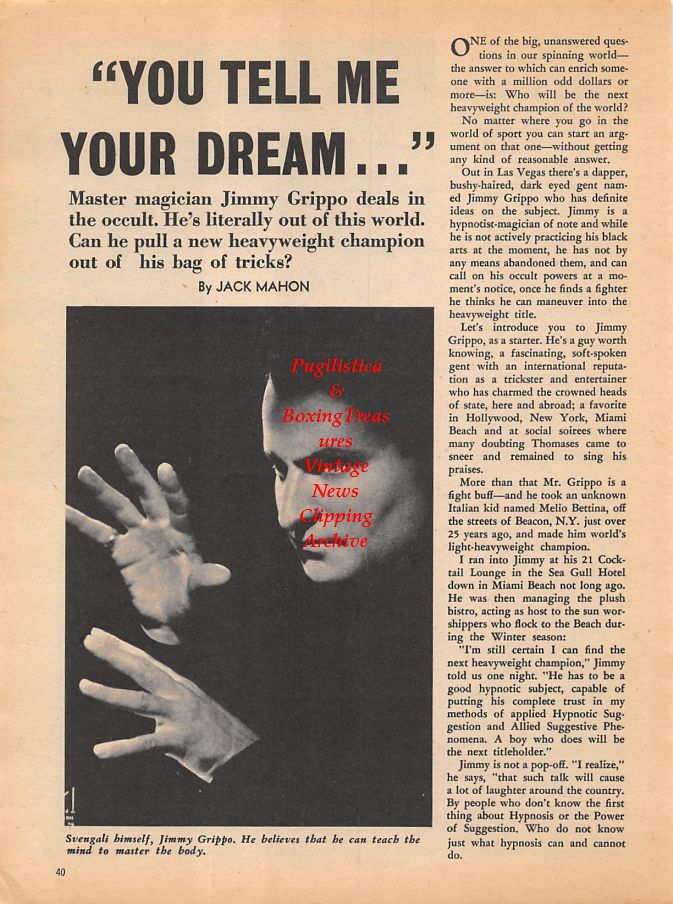 Boxing News Clipping #961 - Jimmy Grippo, Muhammad Ali vs. Cleveland Williams