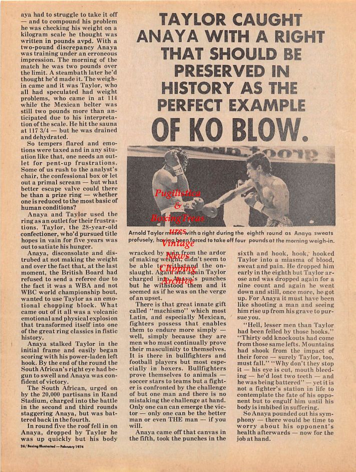 Boxing News Clipping #97 - Arnold Taylor vs. Romeo Anaya