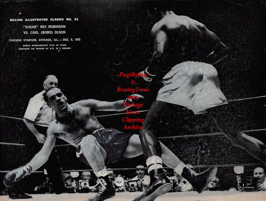 Boxing News Clipping #974 - Sugar Ray Robinson vs. Carl Bobo Olson, Rocky Graziano, Sonny Liston, Floyd Patterson