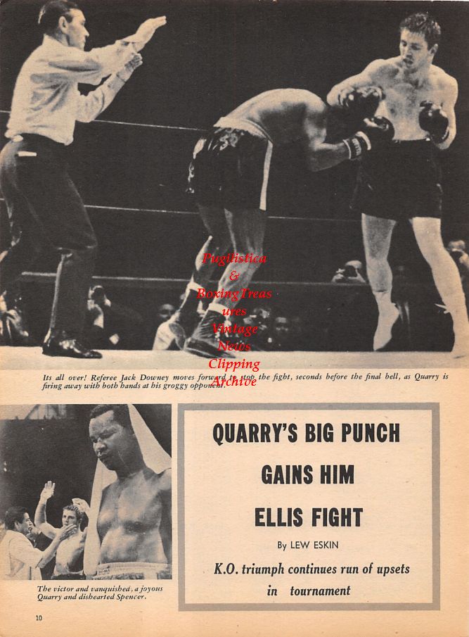 Boxing News Clipping #977 - Jerry Quarry vs. Thad Spencer, Chuck Wepner, Bobby Warthem, Ozark Athletic Club