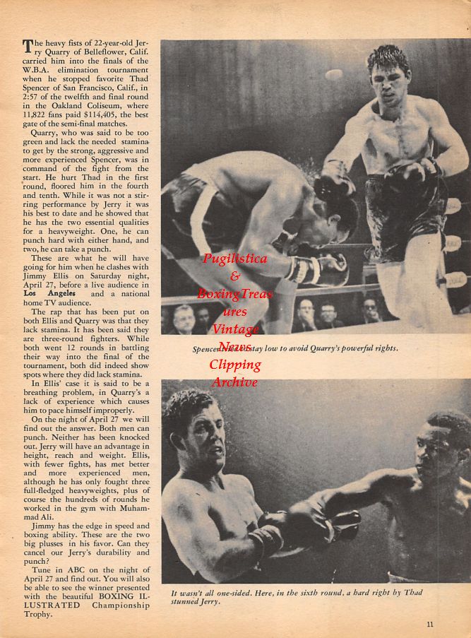 Boxing News Clipping #978 - Jerry Quarry vs. Thad Spencer